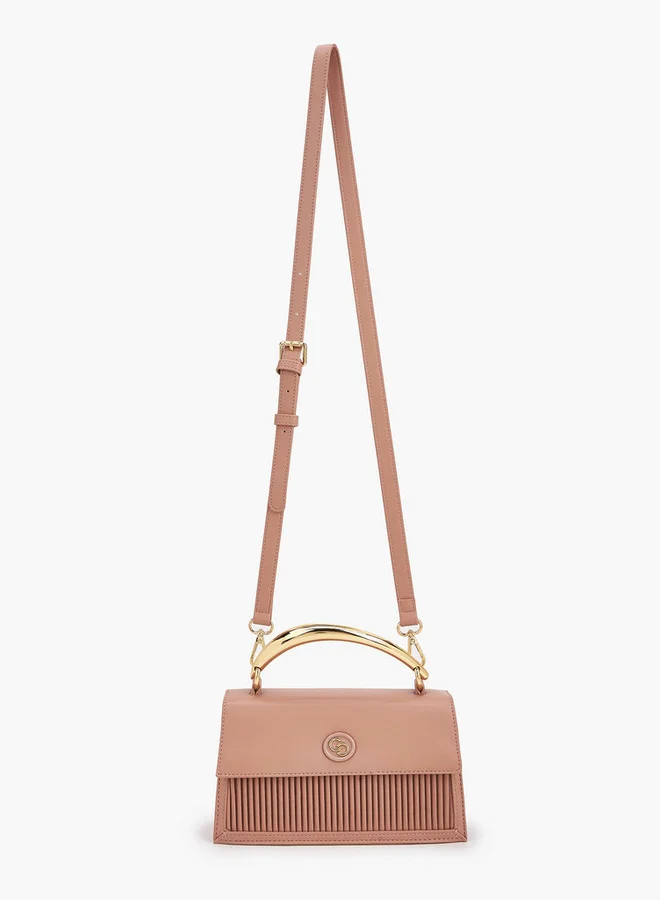 سيليست Pleated Satchel Bag With Grab Handle